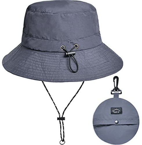 Malaxlx Waterproof Bucket Hat for Women and Men - UV Protection Beach Sun Hat Fishing Safari Boonie Hat Rain Hat Adjustable Packable