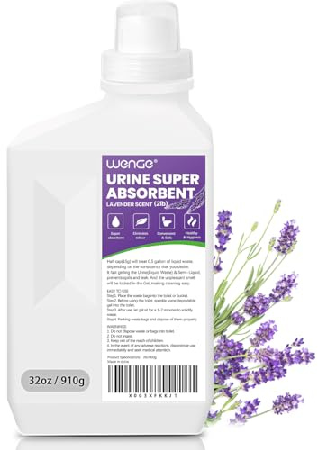 Wenge Urine Super Absorbent, Solidifier - 180 Use Pre Pee Powder for Toilet, Porta Potty Chemicals, Eco Absorbent Liquid Waste Gelling and Deodorizing Powder (Purple Lavender Scent)