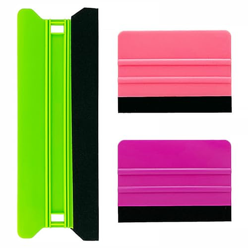 Umaki 21 cm stor plastskrapa vinylfolie verktyg tapetjämnare, filt kant skrapa repfri, med 10 cm vinylskrapa dekal applikator fönster nyansverktyg, för att ta bort luftbubblor, 3-pack