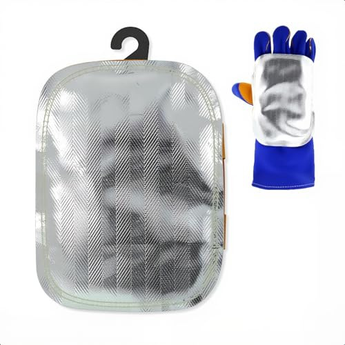 WeldingStop Hand Heat Shield High Temp Leather Pad Aluminized Back Leather