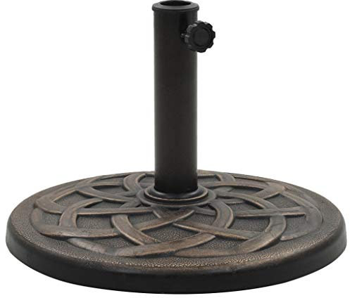 Homgoday Parasollbas för trädgård, 19 kg rund polyresin parasoll bas, trädgårdsparasoll, parasollhållare, parasollhållare, parasollstativ