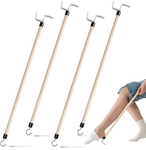 Geelin 4 piezas de 27 pulgadas de largo para ancianos discapacitados, ayuda para vestir de movilidad limitada para pantalones, zapatos, calcetines, camisas, ayuda para la vida diaria, reemplazo de