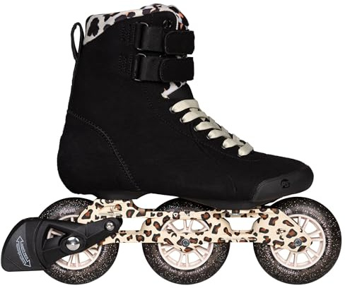 Powerslide PHEME Leo 100 inline-skridskor dam – fitnessskridskor för smala fötter, 100 mm hjul, Trinity skena, aluminium, vegan, HABS-broms, urban och sportig