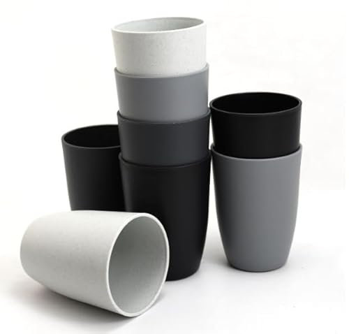 Set di 4 bicchieri per spazzolini, set di bicchieri per spazzolini da denti, impilabili, portatili, in plastica, per alimenti, anti-caduta, per bagno, cucina, picnic e viaggi, 300 ml