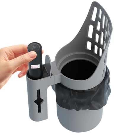 Pala de para Gatos, Pala de Desmontable integrada con contenedor de residuos, Grande, portátil, Suministros para Mascotas, tamiz de excrementos para Interiores, hogar, Mujeres y Hombres