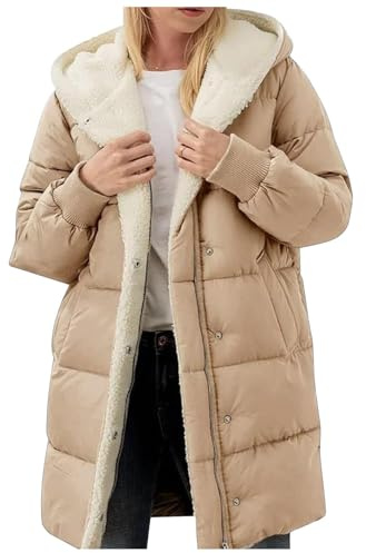 Veste Femme Hiver Blouson Légère avec Capuche Doudoune Duvet Matelassé Anorak Chaude Manteau Zippée Parka Confortable Doudounes De Randonnée Femme