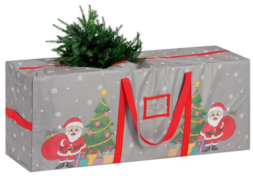 TaoQ C Albero di Natale Borsa di Immagazzinaggio, 165 CM x 38 CM x 76 CM Borsa Impermeabile di Albero di Natale con Maniglie e Cerniera per Ghirlanda natalizia Ornamenti, Grigio