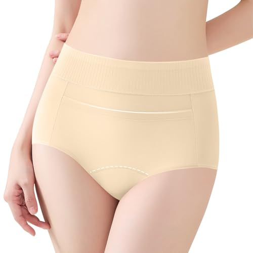Culotte Menstruelle Culottes Coton pour Femme Taille Haute Tanga Slip Gaine Ventre Plat Gainante String Flux Abondant Grossesse Invisible Grande Absorption Élevée Maternité Accouchement XL Fille