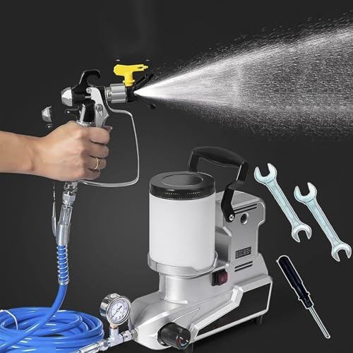 Pulverizador de pintura sin aire de alta presión para pinturas de látex y emulsión a base de agua, ideal para operaciones de pulverización en interiores y exteriores con manguera extendida