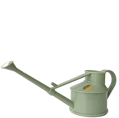 Indoor Plastic Watering Can | The HAWS Langley Sprinkler - One Pint | Pot Waterer | Fine Spray Rose | Sage