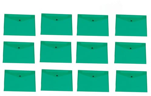 Q-Connect Polypropylene A4 Document Folder - Green, Pack of 12