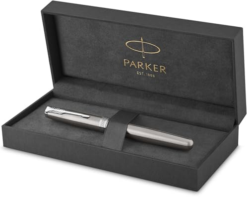 Parker Sonnet Fountain Pen | Stainless Steel with Palladium Trim | Fine Nib | Gift Box