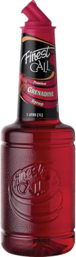 Finest Call Grenadine Syrup | 1 Litre Bottle | Non-Alcoholic | Cocktail Ingredient | Easy Pour | Bar Essential | Premium Ingredients | Cocktails | Pomegranate