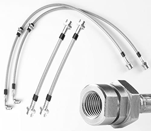 Stahlflex Bremsschläuche kompatibel mit Opel Vectra C Caravan 2.8 V6 Turbo - 280 PS Bj.2007- [V2A Edelstahl]