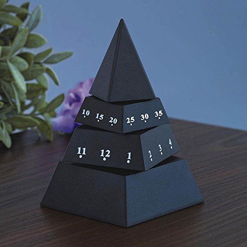 Bits and Pieces - Unique Pyramid Clock Sculpture - Moving Desktop Statue Home Décor
