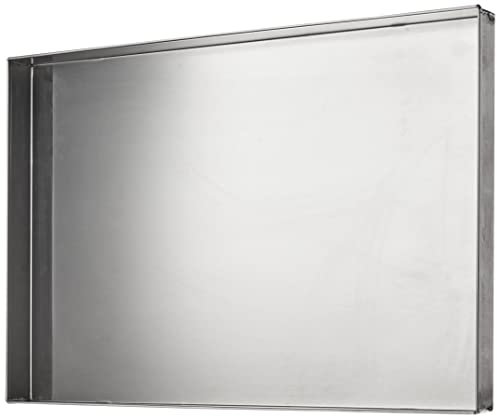 Pentole Agnelli, COAL49/4D60, Teglia Rettangolare con Bordi Dritti, Alluminio, Bianco