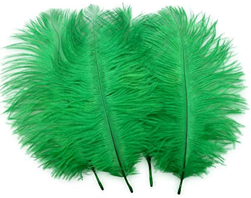 Sowder 20pcs Natural 10-12inch(25-30cm) Ostrich Feathers Plume for Wedding Centerpieces Home Decoration(Dark Green)