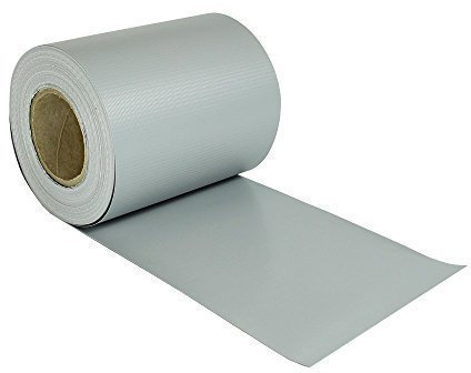 Rapid Teck Hochwertige PVC Sichtschutzstreifen Rolle 65m x 0,19m (Hell Grau RAL 7040) Blickdicht Sichtschutz Zaunblende Zaunfolie Windschutz inkl. Klemmen