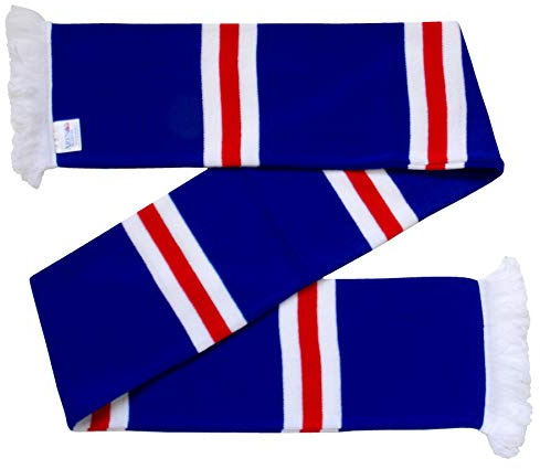 Arena Scarves Rangers style striped scarf in Royal/Red/White