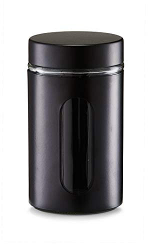 Zeller 19796 Vorratsglas, 900 ml, schwarz