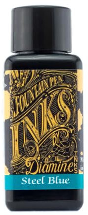 Diamine Steel Blue 30ml Fountain Pen Ink Bottle