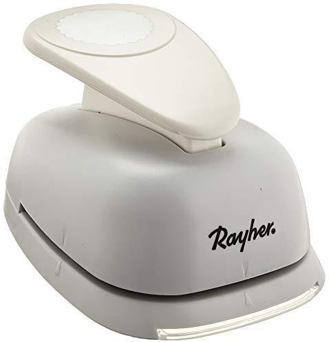 Rayher Paper Craft Punch, Scalloped Circle Lever Punch for Card Making and Scrapbooking, 7.6cm, 3'', 69085000