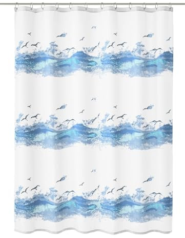 Kleine Wolke Duschvorhang Seaside, 240 x 180 cm, krokusblau