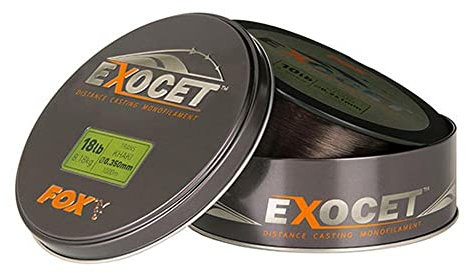 Fox Exocet Mono Trans Khaki Karpfenschnur 1000m, Angelschnur, monofile Schnur zum Karpfenangeln, Schnüre für Karpfen, Durchmesser/Tragkraft:0.350mm / 8.18kg Tragkraft