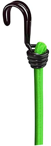 Master lock 3021EURDAT Cuerdas elásticas con Ganchos, Paquete de 2 Tensores, Gancho Invertido, Óptimo para Sujetar Cargas Pequeñas, Camping, Mudanzas, Verde, 80 cm