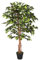 HOMESCAPES 4ft Artificial Ficus Tree – Tall Artificial Plant Indoor with Real Wood Trunk & Lifelike Green Leaves Decorative Faux, Fake Plant with Pot for Home, Office, Living Room