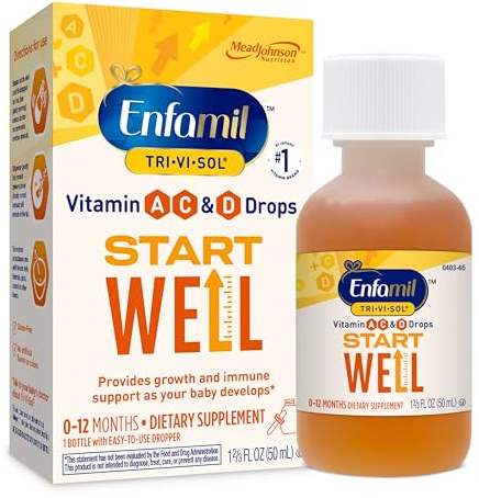 Enfamil Tri-Vi-Sol Infant Multivitamin Drops, Supports Growth & Immune Health for Babies, 50mL Bottle​