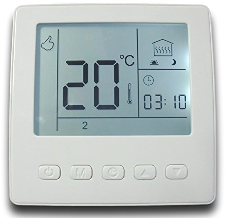 SM-PC®, Raumthermostat Thermostat programmierbar Digital weißer Rahmen #857