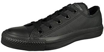 Converse All Star Low Leather Trainers Black Mono Leather - 4.5 UK