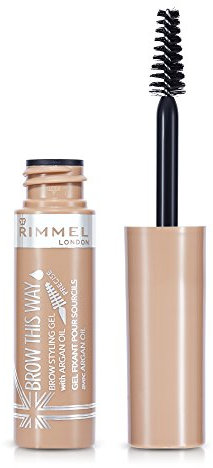 Rimmel London Brow This Way Brow Styling Gel with Argan Oil, Tames and Sets Brows, Blonde, 5 ml