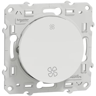 Schneider Electric - Odace, interrupteur VMC Blanc, sans position arrêt, à vis - S520233
