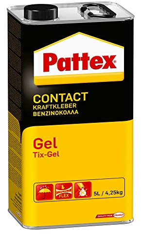 Pattex Colle Contact Type Néoprène, Formule Gel, Colle tous Supports à Double Encollage, Bidon 4.25Kg