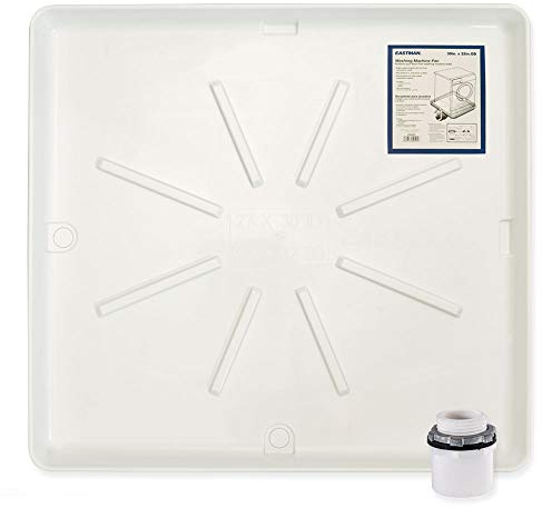 Eastman Washing Machine Drain Pan, 30 Inch x 32 Inch OD, Plastic Tray, White, 52525