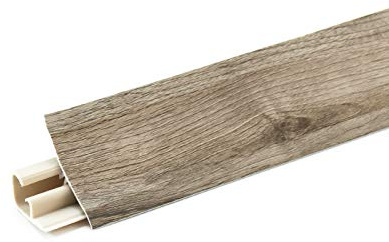 DQ-PP Baguette d'angle de 0,5 m - Chêne Siena - 23 x 23 mm - PVC - Vis incluses - Baguette de finition pour plan de travail de cuisine - Baguette de finition murale - Plinthe de table