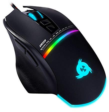 KLIM Skill Ratón Gaming de Alta Precisión USB - Nueva 2024 Versión – dpi Ajustable – Botones Programables – Cómoda Postura para Todos los Tamaños de Manos – Excelente Agarre Negro