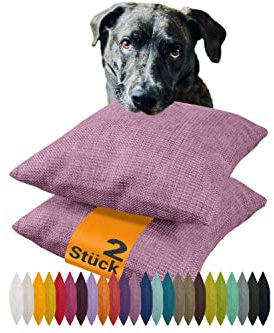 npluseins 2er Pack Kissenhüllen mit Struktur-Muster - Polsteroptik 617.767, 1 Pack (2 Stück) - Kissenhüllen 50 x 50 cm, Altrosa