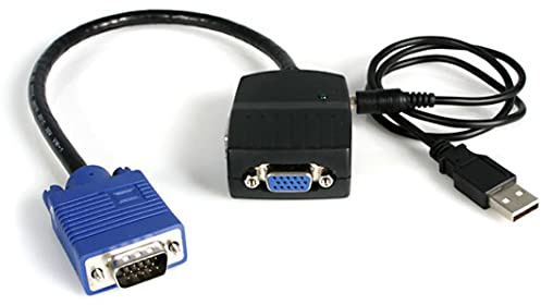 StarTech.com Câble répartiteur / Splitter vidéo VGA alimenté par USB - Adaptateur doubleur VGA - 1x (M) vers 2x (F) - Noir (ST122LE)