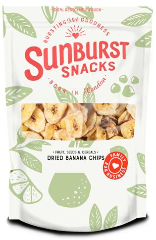 Sunburst Snacks Dried Banana Chips, Sweet & Crispy Dried Fruit, No Seed Oils, Gluten Free, 1KG