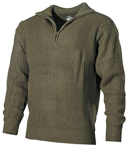 MFH Isländer Pullover, Troyer mit Reißverschluss, Oliv, XX-Large