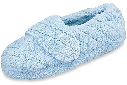 Acorn Women's Adjustable Spa Wrap Slipper, Powder Blue, 8-9