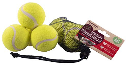 Rosewood pipande tennisbollar för hundar, 3 stycken