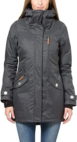 Berydale Damen Funktionsparka Jacke, Grau - Gefütterter Winter Parka, M EU