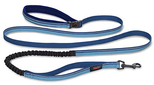 HALTI Active Leash - Award-Winning Bungee Dog Leash, Shock-Absorbing, All-in-One Neoprene Padded Belt & Lead, Perfect for Running & Training with Medium & Large Dogs (Size Large, Blue)
