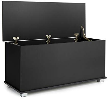 Home Source Ottoman Storage Toy Chest Bedding Blanket Box, Black, 99cm