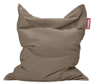 Fatboy Bean Bag Chair Original Stonewashed - Giant Bean Bag for Adults or Kids - Gaming Bean Bag Extra Large - Big Cotton Floor Cushion - Filling Included - For Indoor Use - 180 x 140 - Taupe