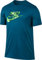 NIKE Men M Nk Dry Lgd Brand Short Sleeve T-shirt - Industrial Blue/Electro Green, Small